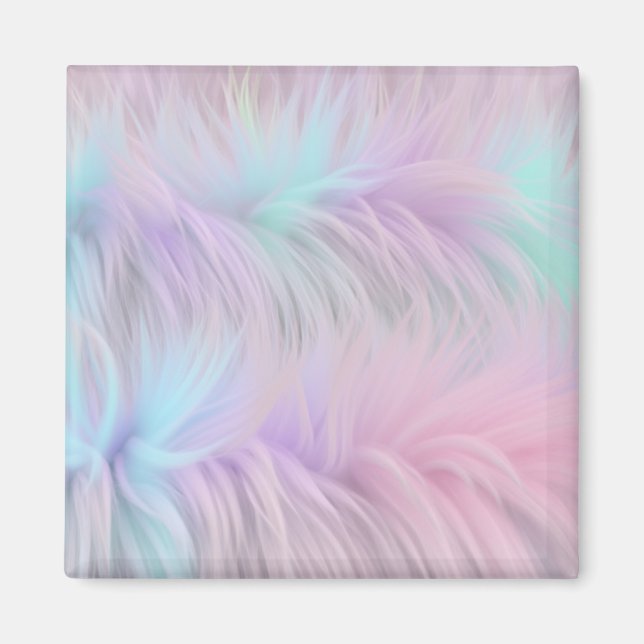 Pastel Rainbow Fur Magnet (Front)