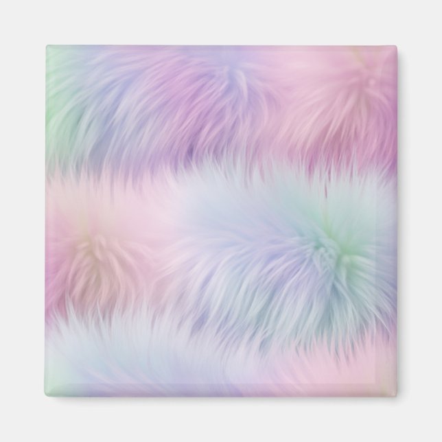Pastel Rainbow Fur Magnet (Front)