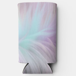 Pastel Rainbow Fur Seltzer Can Cooler