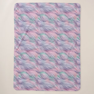 Pastel Rainbow Fur Sherpa Blanket