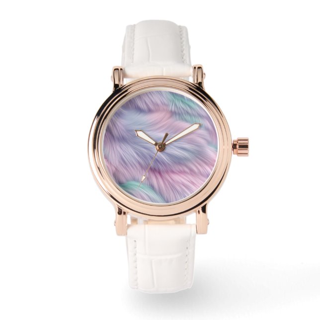 Pastel Rainbow Fur Watch (Front)
