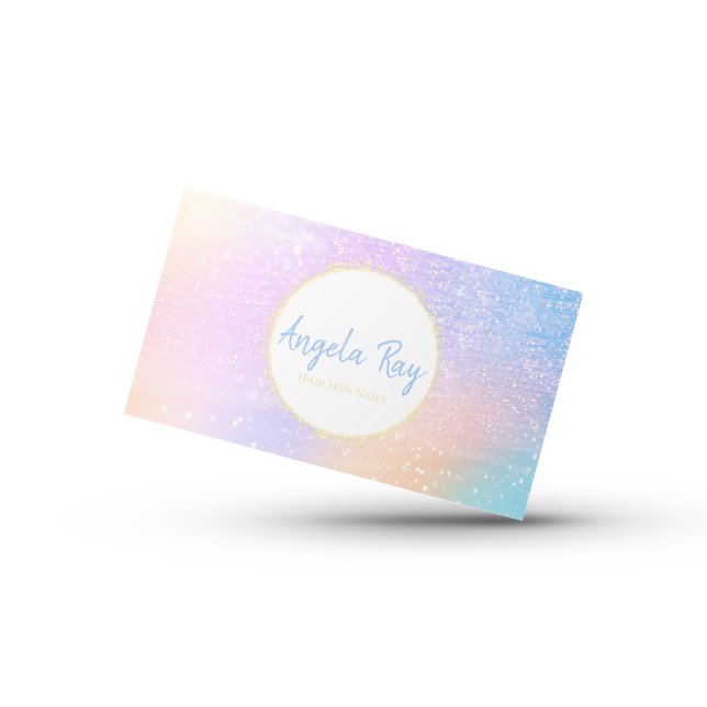 Pastel Rainbow Glitter Business Cards (Creator Uploaded)