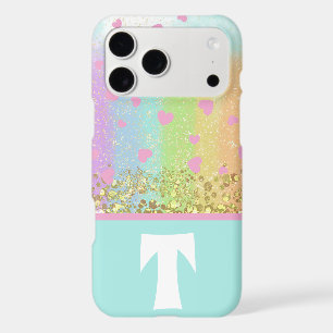 Pastel Rainbow Gold Glitter Colour Block