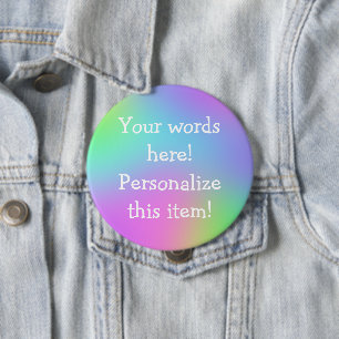 Pastel Rainbow Gradient 4 Inch Round Button
