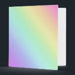 Pastel Rainbow Gradient Binder<br><div class="desc">This pretty pastel design is a beautiful diagonal ombre of rainbow colours.

Designed in beautiful Washington state,  USA,  by an independent artist.</div>
