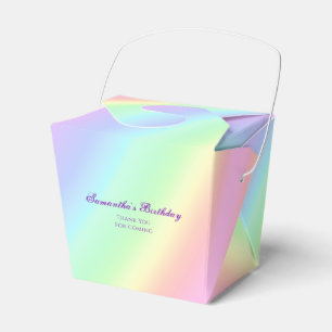 Pastel Rainbow Gradient Birthday Thank You Favor Box