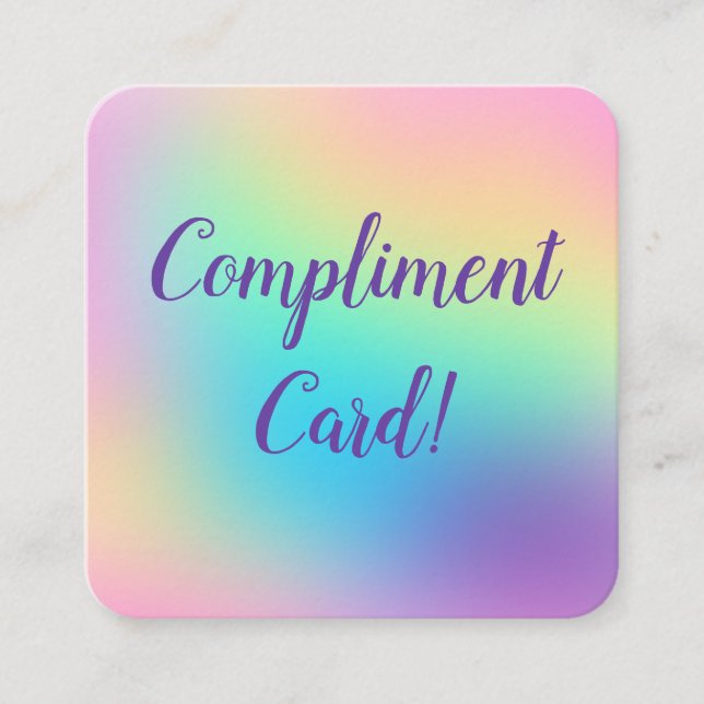 Pastel Rainbow Gradient Compliment Cards (Front)