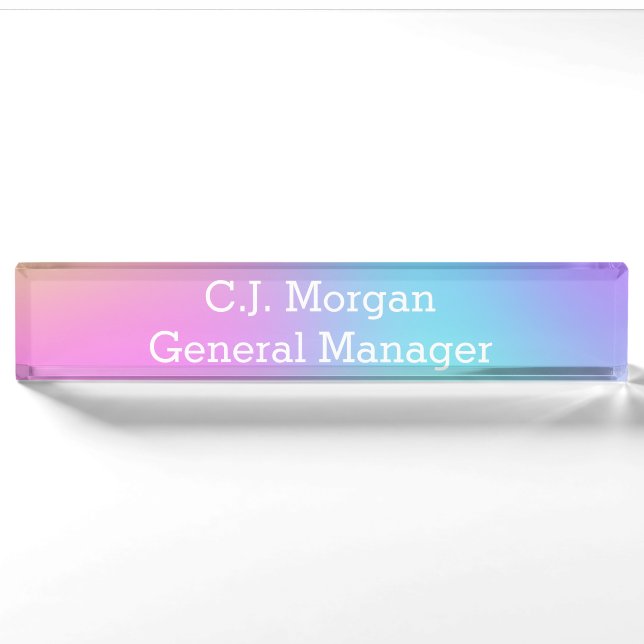 Pastel Rainbow Gradient Nameplate (Front)