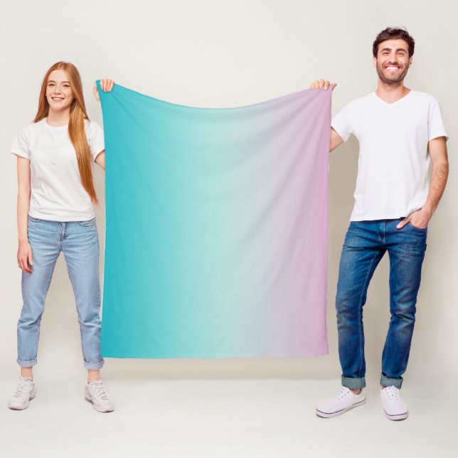 Pastel Rainbow Gradient Ombre Fleece Blanket (In Situ)