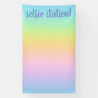 Pastel Rainbow Gradient Selfie Station Banner