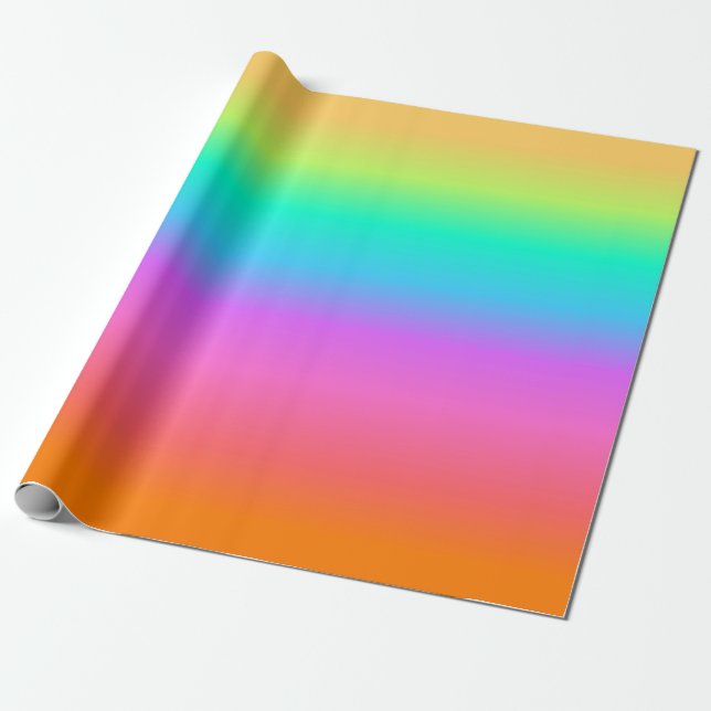 Pastel Rainbow Gradient Wrapping Paper (Unrolled)