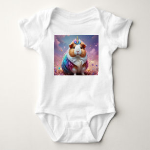 Pastel Rainbow Guinea Pig Unicorn, Baby Bodysuit