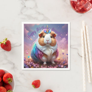 Pastel Rainbow Guinea Pig Unicorn, Napkin