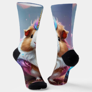 Pastel Rainbow Guinea Pig Unicorn, Socks