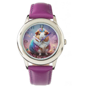 Pastel Rainbow Guinea Pig Unicorn, Watch