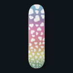 Pastel Rainbow Hearts For her Skateboard<br><div class="desc">This design may be personalized by choosing the customize option to add text or make other changes. If this product has the option to transfer the design to another item, please make sure to adjust the design to fit if needed. Contact me at colorflowcreations@gmail.com if you wish to have this...</div>