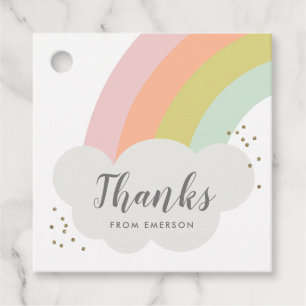 Pastel Rainbow Kids Birthday Party Thank You Favour Tags