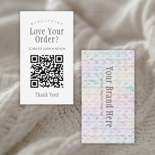 Pastel Rainbow Knitting QR Code Leave a Review Business Card