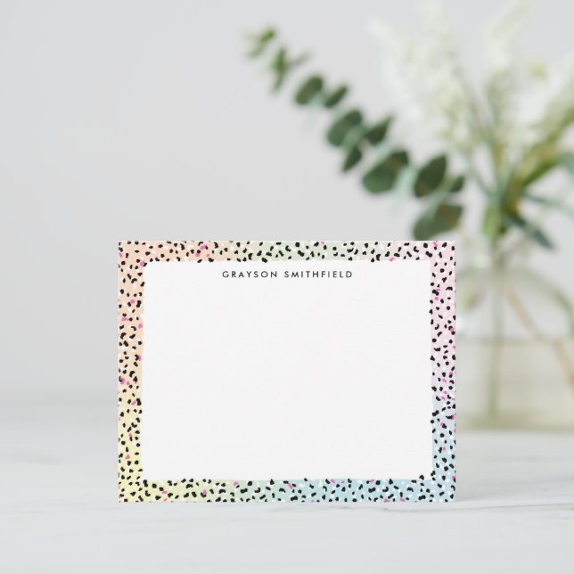 Pastel Rainbow Leopard Carte de papeterie personne (Debout devant)