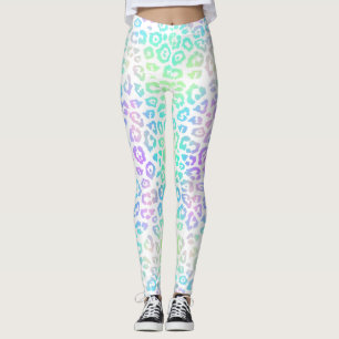Pastel Rainbow Leopard Pattern Leggings