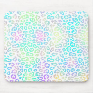 Pastel Rainbow Leopard Pattern  Mouse Pad