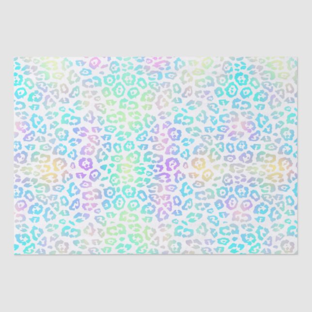 Pastel Rainbow Leopard Pattern  Tissue Paper (Front)