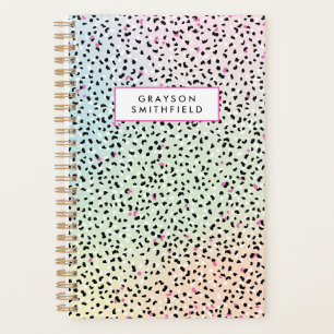 Pastel Rainbow Leopard Print Planner