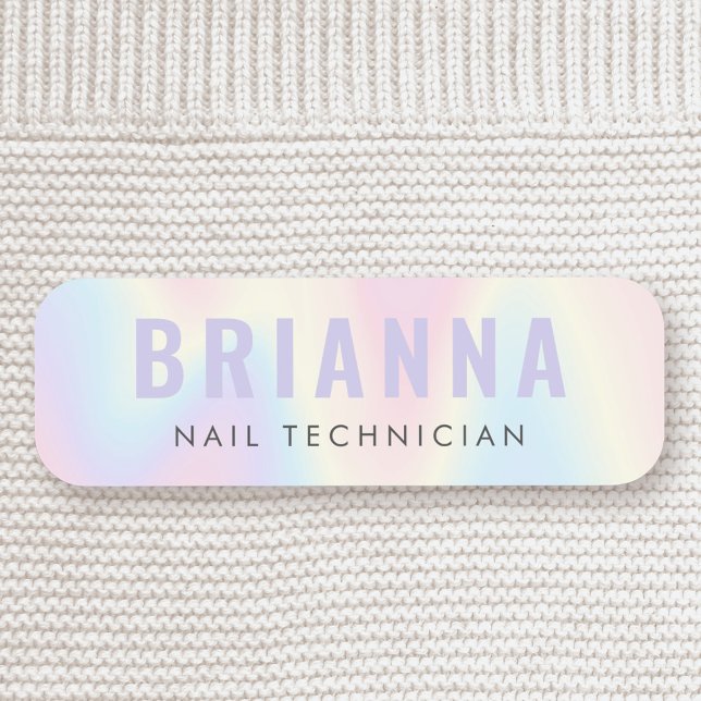 Pastel rainbow light purple modern spa name tag (Pastel rainbow light purple modern spa name tag)