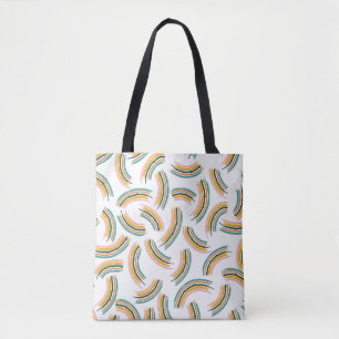 Pastel Rainbow Lines: Vintage Seamless Tote Bag