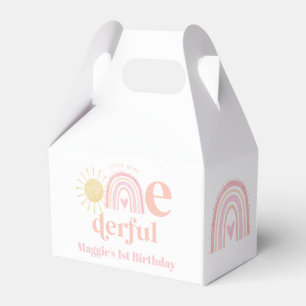 Pastel Rainbow Little Miss ONEderful Rainbow Gable Favor Box