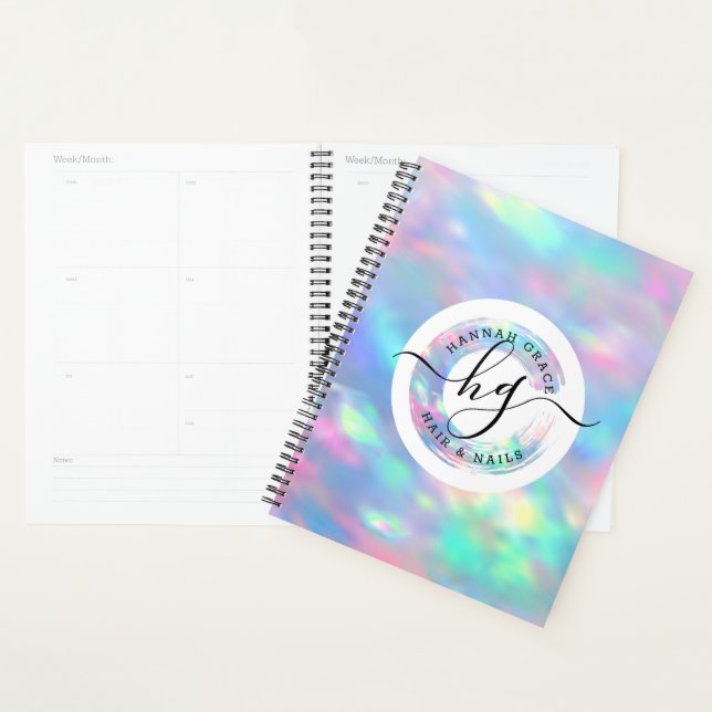 Pastel Rainbow Logo Personalized Appointment Planner (Display)