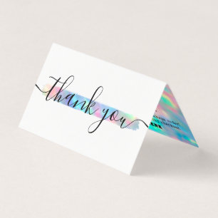 Pastel Rainbow Logo Stylist Client Thank You Card