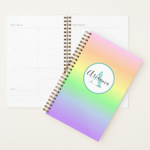 Pastel Rainbow Monogrammed Personalized Planner