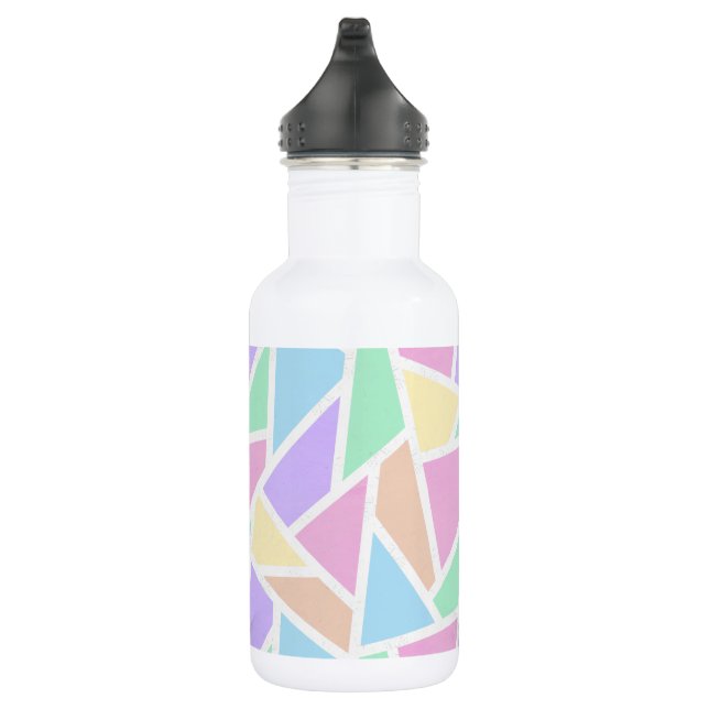 Pastel rainbow mosaic pattern 532 ml water bottle (Right)
