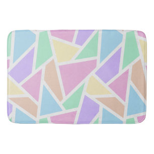 Pastel rainbow mosaic pattern bath mat
