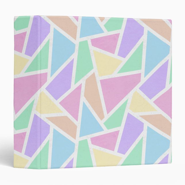 Pastel rainbow mosaic pattern binder (Front/Spine)