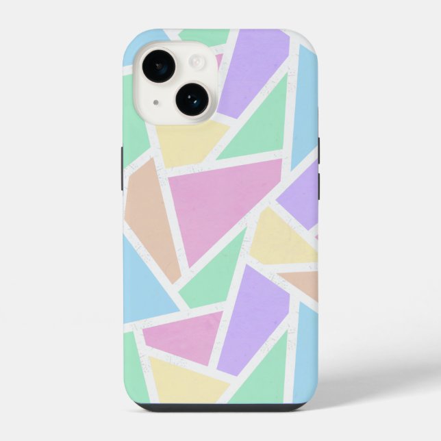 Pastel rainbow mosaic pattern iPhone case (Back)