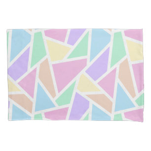 Pastel rainbow mosaic pattern pillowcase