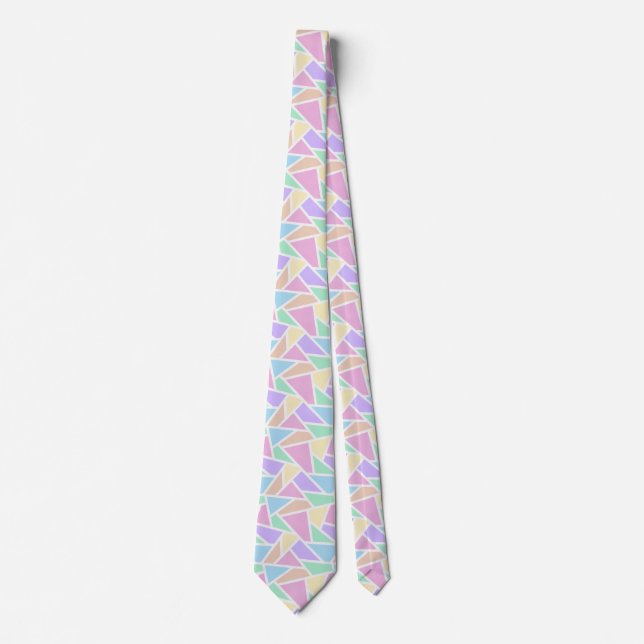 Pastel rainbow mosaic pattern tie (Front)