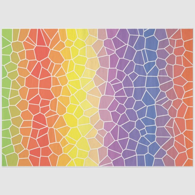 pastel rainbow mosaic tissue paper (Front)