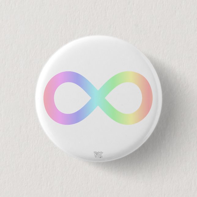 Pastel Rainbow Neurodiversity Symbol/ Autism/ ADHD 1 Inch Round Button (Front)