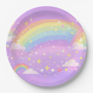 Pastel Rainbow Neurospicy Party Paper Plates
