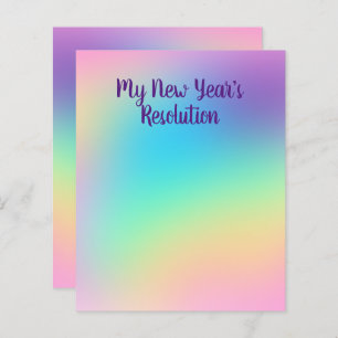 Pastel Rainbow New Year's Party Resolution Paper