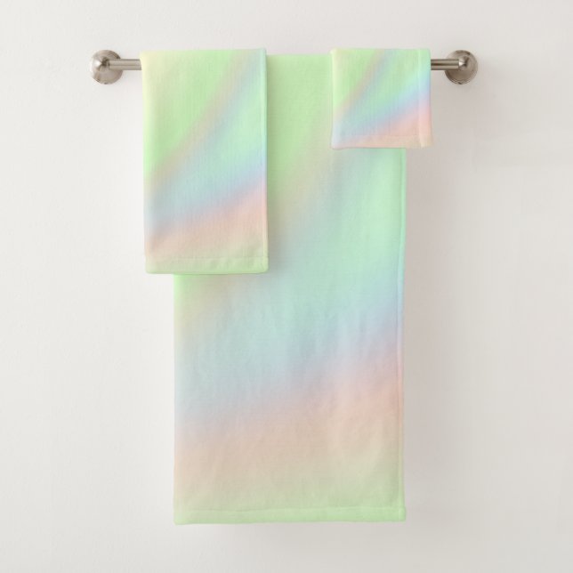 Pastel Rainbow of Colour Bath Towel Set (Insitu)