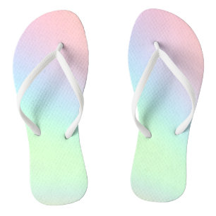 Pastel Rainbow of Colour Flip Flops