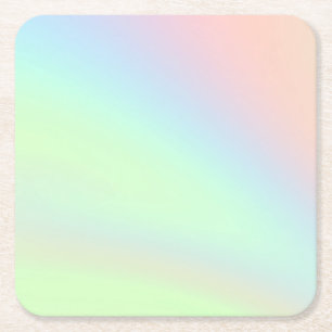 Pastel Rainbow of Colour Square Paper Coaster