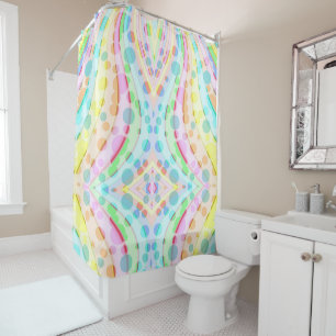 Pastel Rainbow of Ribbons and Bubbles