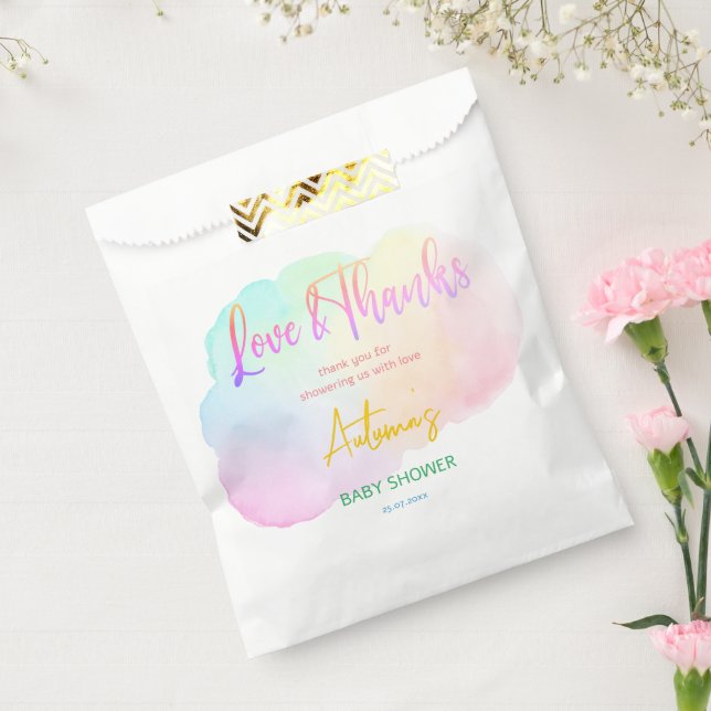 Pastel rainbow ombre baby shower favour bag (Sealed)