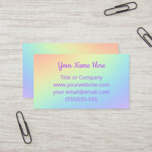 Pastel Rainbow Ombre Cartes de visite