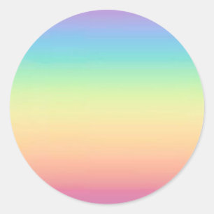 Pastel Rainbow Ombre Classic Round Sticker